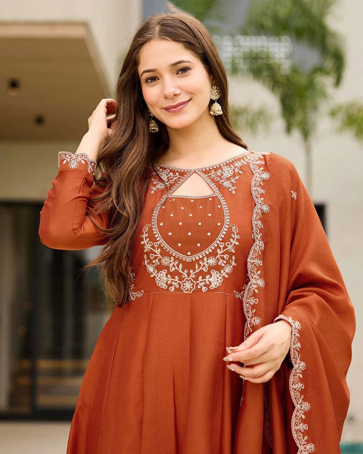 Art Silk Jacquard Design Suit for Women – Festive & Casual Wear