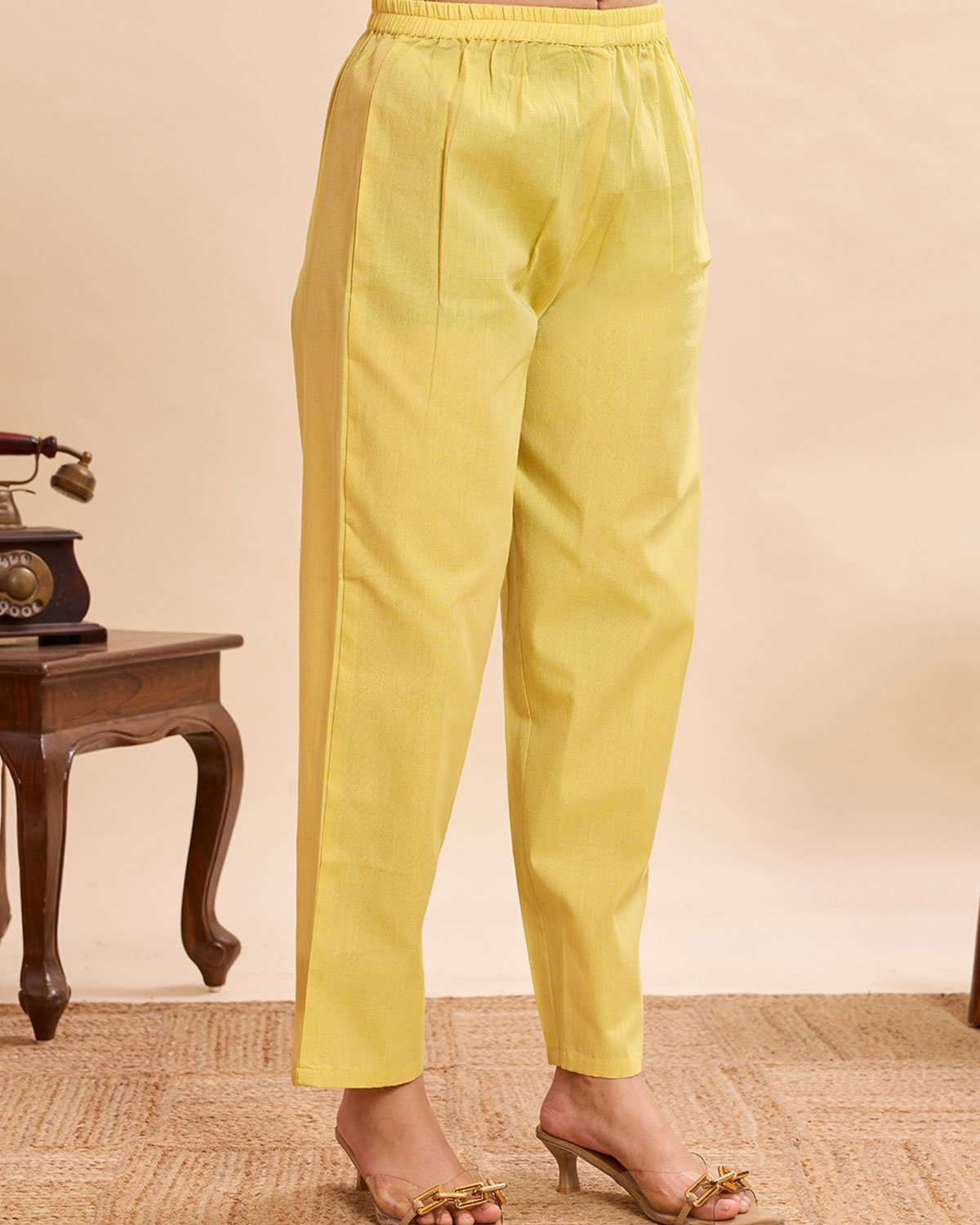 Pastel Yellow Ethnic Printed Salwar Suit Set – 3-Piece Cotton Suit