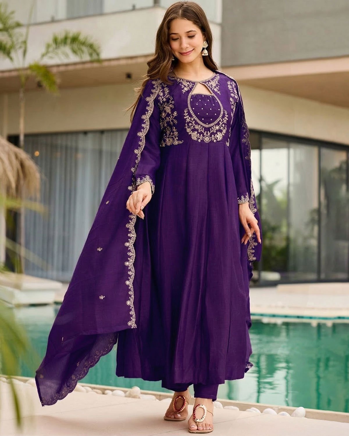 Art Silk Jacquard Design Suit for Women – Festive & Casual Wear