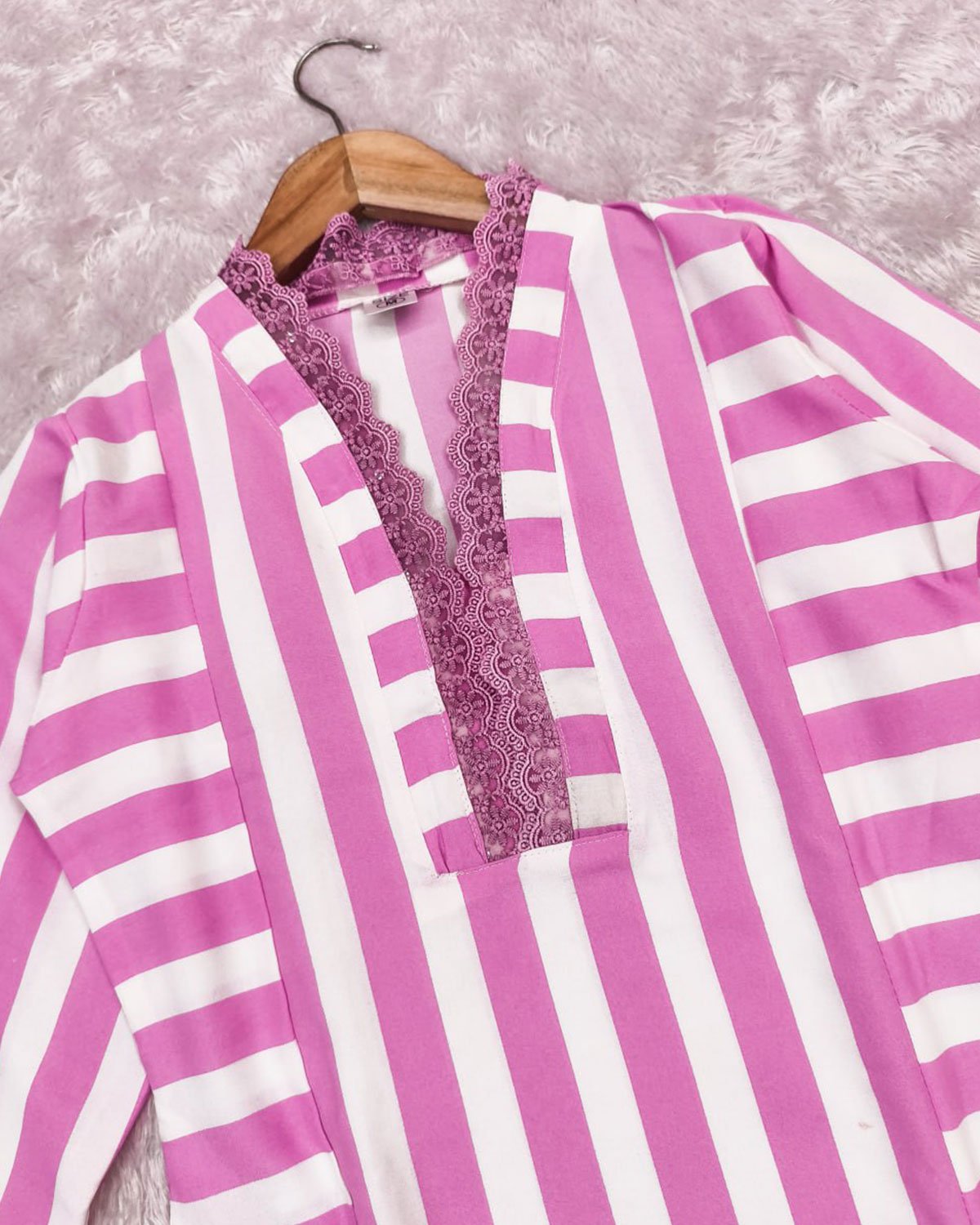 Striped Cotton Kurta with Palazzo Pant Set