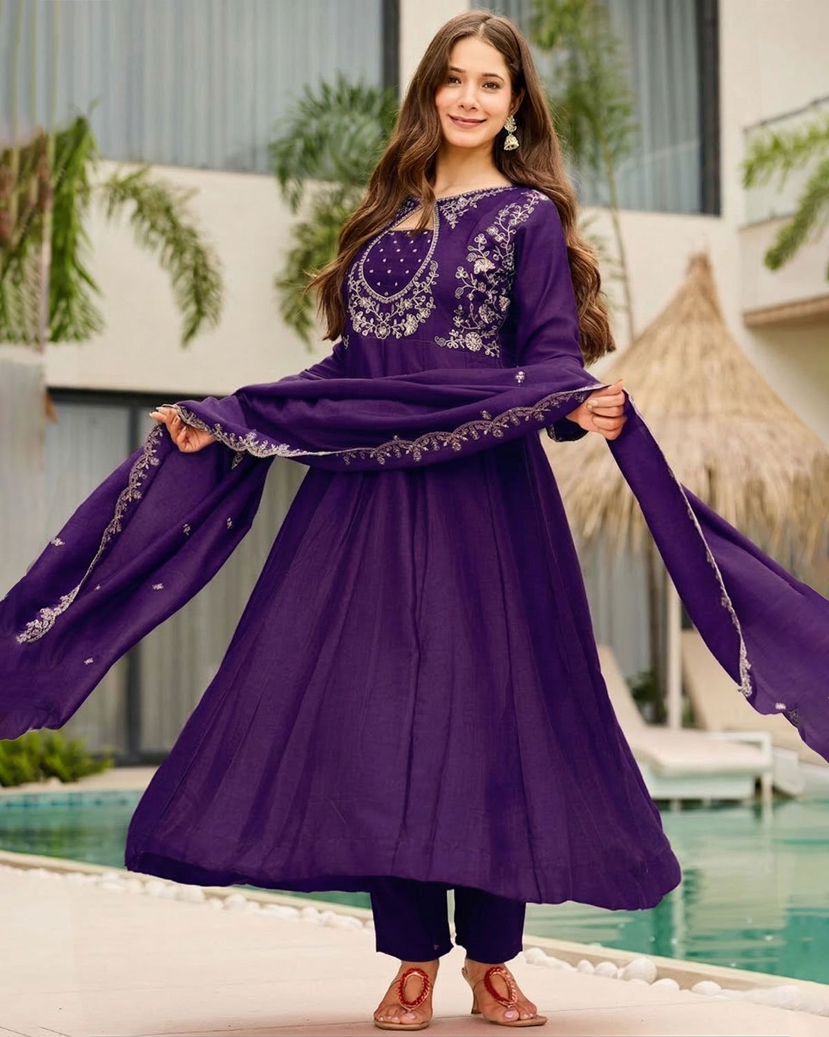Art Silk Jacquard Design Suit for Women – Festive & Casual Wear